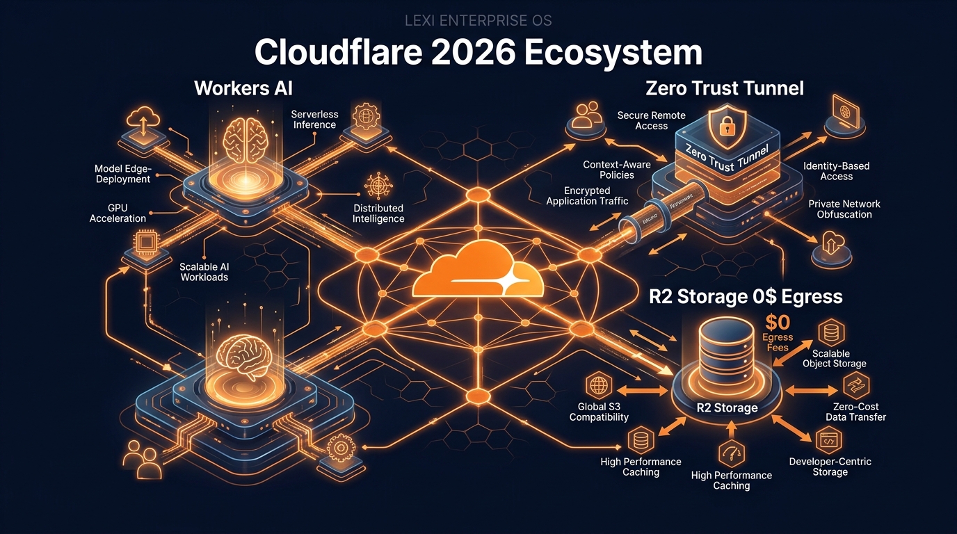 Tích Hợp Hệ Sinh Thái Cloudflare 2026: Workers AI, R2 Storage 0$ Egress & Zero Trust Tunnel Cho Lexi OS